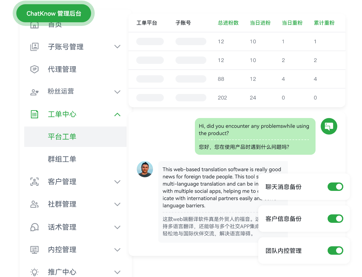 消息备份与运营统计